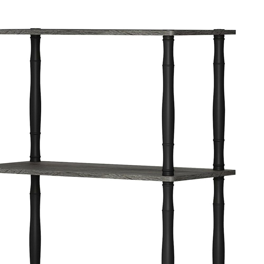 HOMLUX Turn-N-Tube 5-Tier Open Storage Bookshelf in French Oak and Black, , large