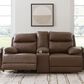 Ashley VonRyan Power Reclining Loveseat with Adjustable Headrest in Tobacco, , large