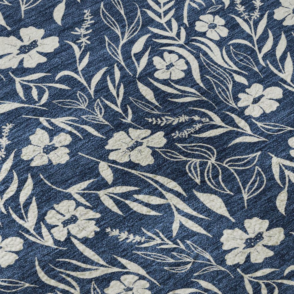 Dalyn Rug Company Soft Essentials Floral Navy 1'8" x 2'6" Indoor/Outdoor Area Rug, , large