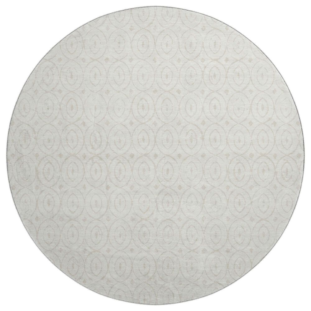 Dalyn Rug Company The Reserve TR12 Silver 8" Round Indoor/Outdoor Area Rug, , large