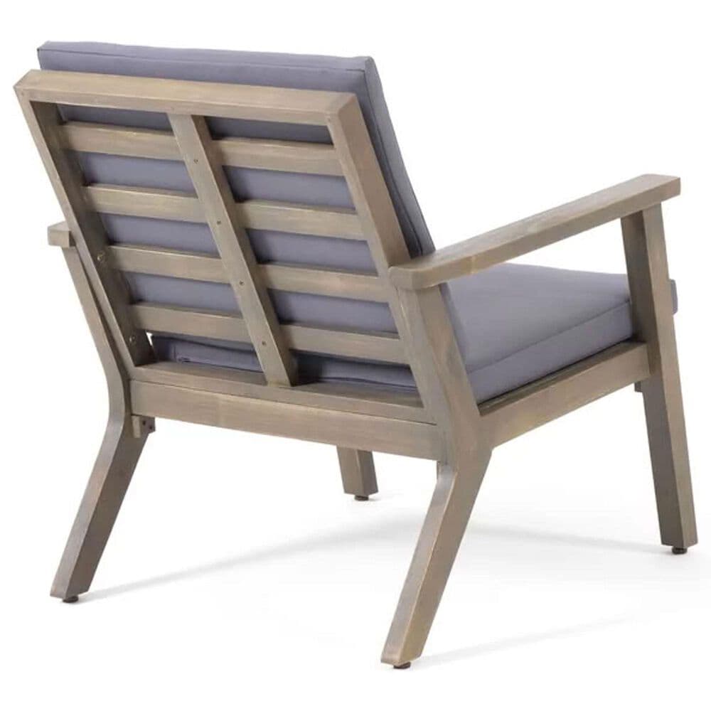 Hearth and Haven Temecula 4-Piece Outdoor Chat Set with Rectangular Coffee Table in Gray, , large