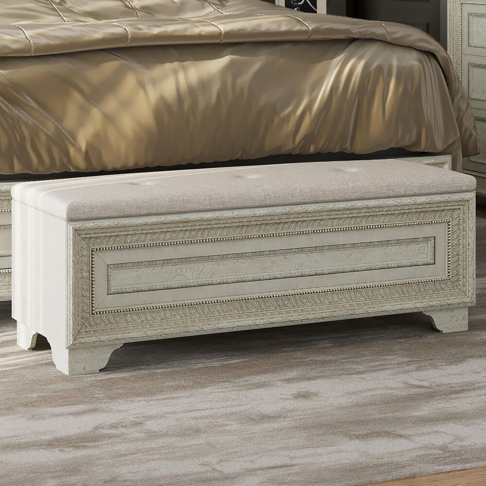 Chapel Hill Camila Storage Bed Bench in Camila White, , large