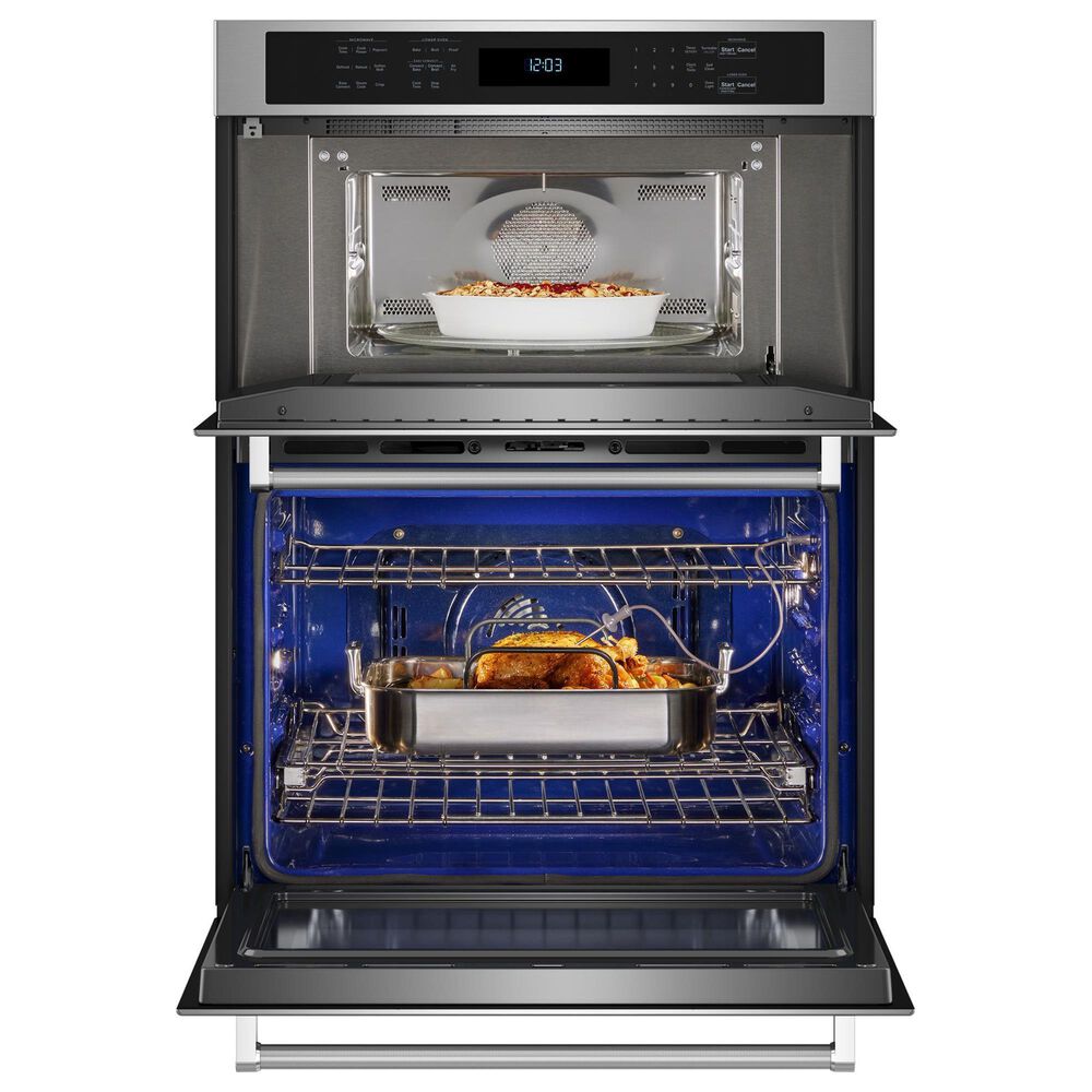 KitchenAid 30&quot; Electric Microwave Wall Oven Combo with Air Fry Mode in PrintShield Stainless Steel, , large
