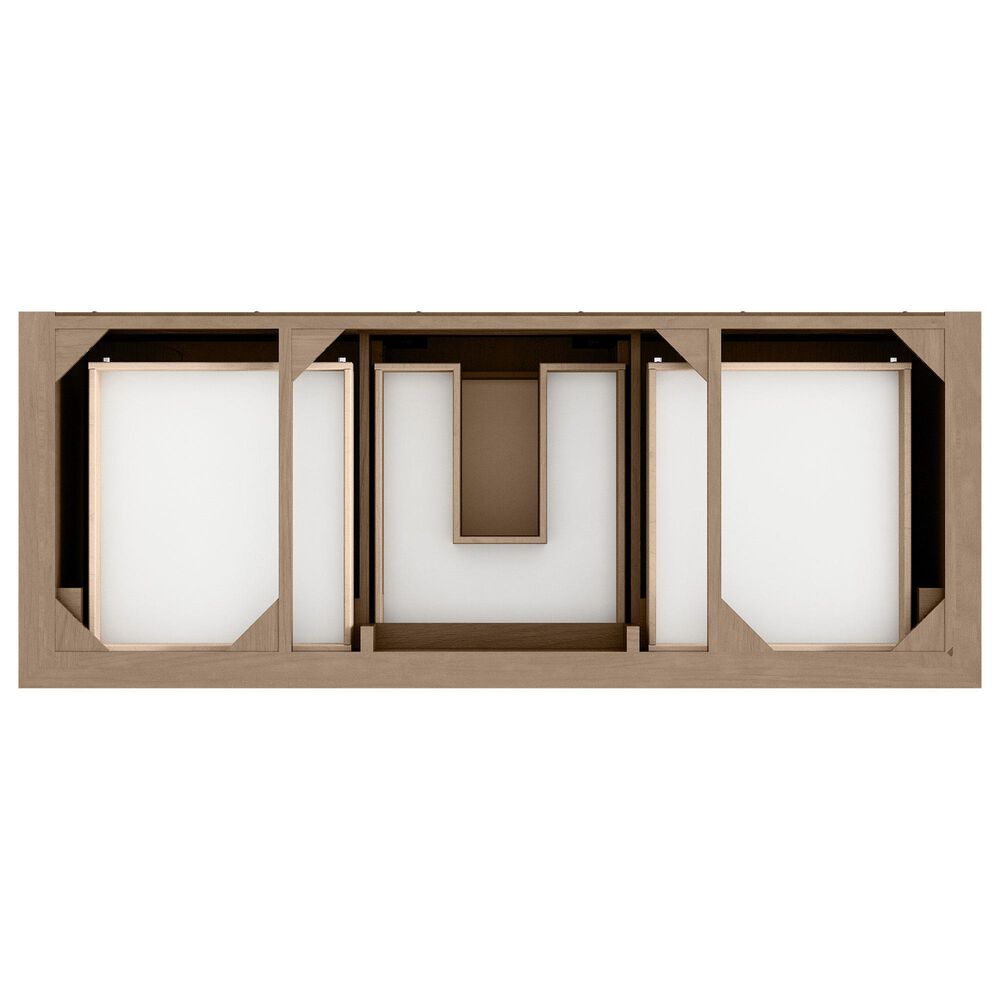 James Martin Vanities Brookfield 60&quot; Single Bathroom Vanity in Pecan with Single Hole 3 cm White Zeus Quartz Top and Rectangular Sink, , large