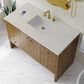 James Martin Hudson 48" Single Bathroom Vanity in Honey Oak with 3 cm Siberian Silestone Top, Rectangular Sink and FreePower Wireless Charger, , large