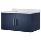 Lexora Home Geneva 36" Single Bathroom Vanity in Navy Blue with 2 cm White Quartz Top and Rectangular Sink, , large