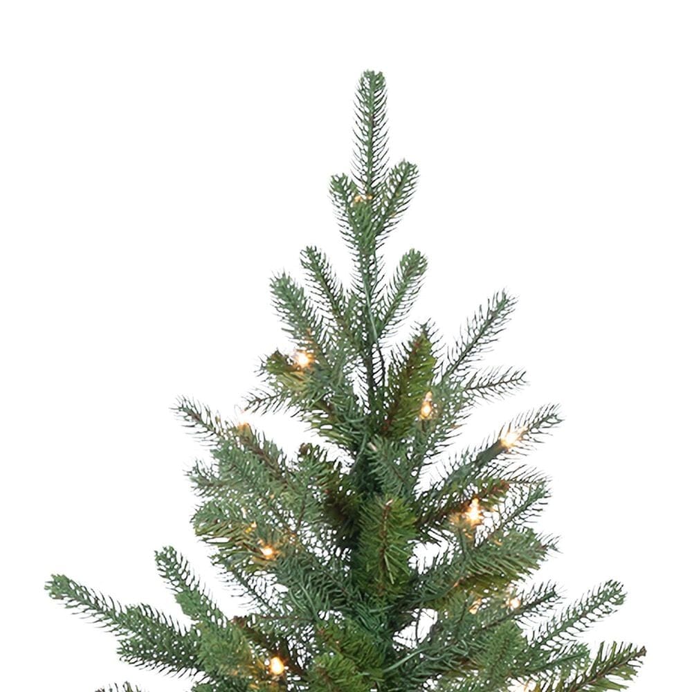 The Gerson Company 7.5&#39; Pre-Lit Artificial Natural Cut Narrow Dover Pine with White Lights in Green, , large
