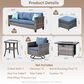 HOMLUX 7 Piece Outdoor Patio Set in Denim Blue, , large