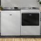 Maytag 5.2 Cu. Ft. Smart Top Load Washer and 7.4 Cu. Ft. Smart Electric Top Load Dryer Laundry Pair in White, , large
