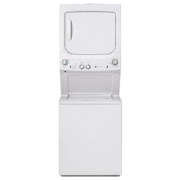 GE Appliances 27" Spacemaker Stack Washer With Electric Dryer in White, , large