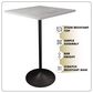 Leisuremod LeisureMod Verve Collection Modern Bar Height Table Black Base with 27 Square Marbleized White Laminated  Top, , large