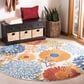 Safavieh Cabana CBN832A 4" Round Creme and Red Indoor/Outdoor Area Performance Rug, , large