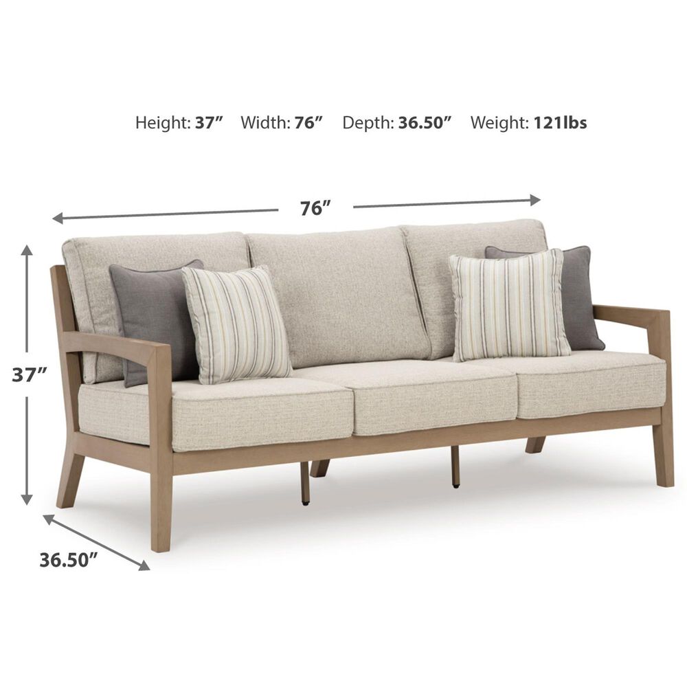Ashley Hallow Creek Patio Sofa in Beige, , large