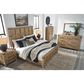 Millenium Ridgester California King Panel Bed with Dresser and Nightstand in Light Brown with USB Ports, , large
