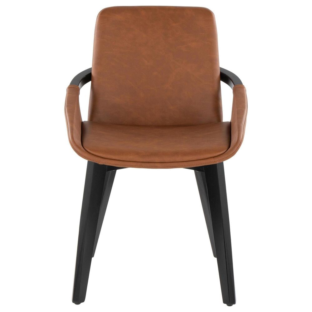 LumiSource Cosmo Accent Chair with Faux Leather Cushion in Camel, , large