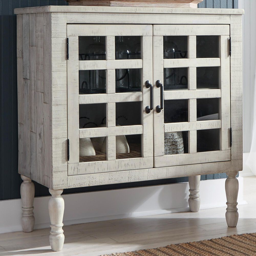 Signature Design by Ashley Falkgate Accent Cabinet in Whitewash, , large