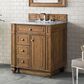 James Martin Vanities Bristol 30" Single Bathroom Vanity in Saddle Brown with 3 cm Eternal Jasmine Pearl Quartz Top and Rectangular Sink, , large