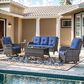 Sunwell Garden Outdoor Sofa with Gray Rattan in Navy, , large