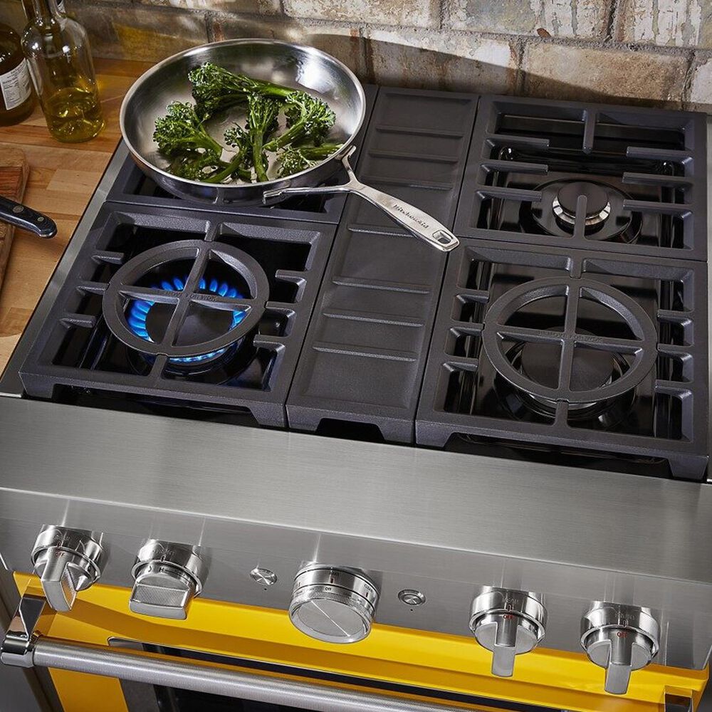 KitchenAid 4.1 Cu. Ft. Freestanding Dual Fuel Range with True Convection in Yellow Pepper, , large