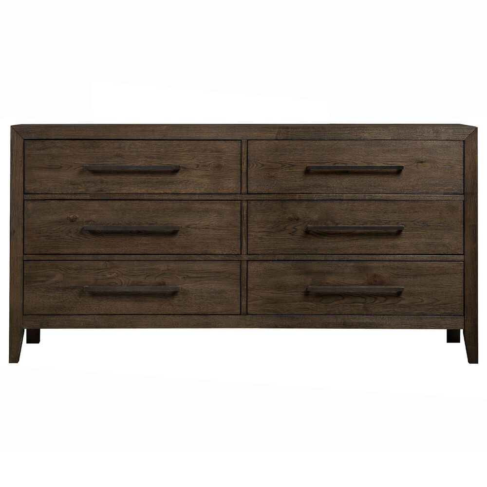 Hawthorne Furniture Norwich 6 Drawer Dresser in Dark Rustic Oak, , large