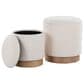 Lumisource Marla 2-Piece 18" Nesting Ottoman Set in Cream, , large