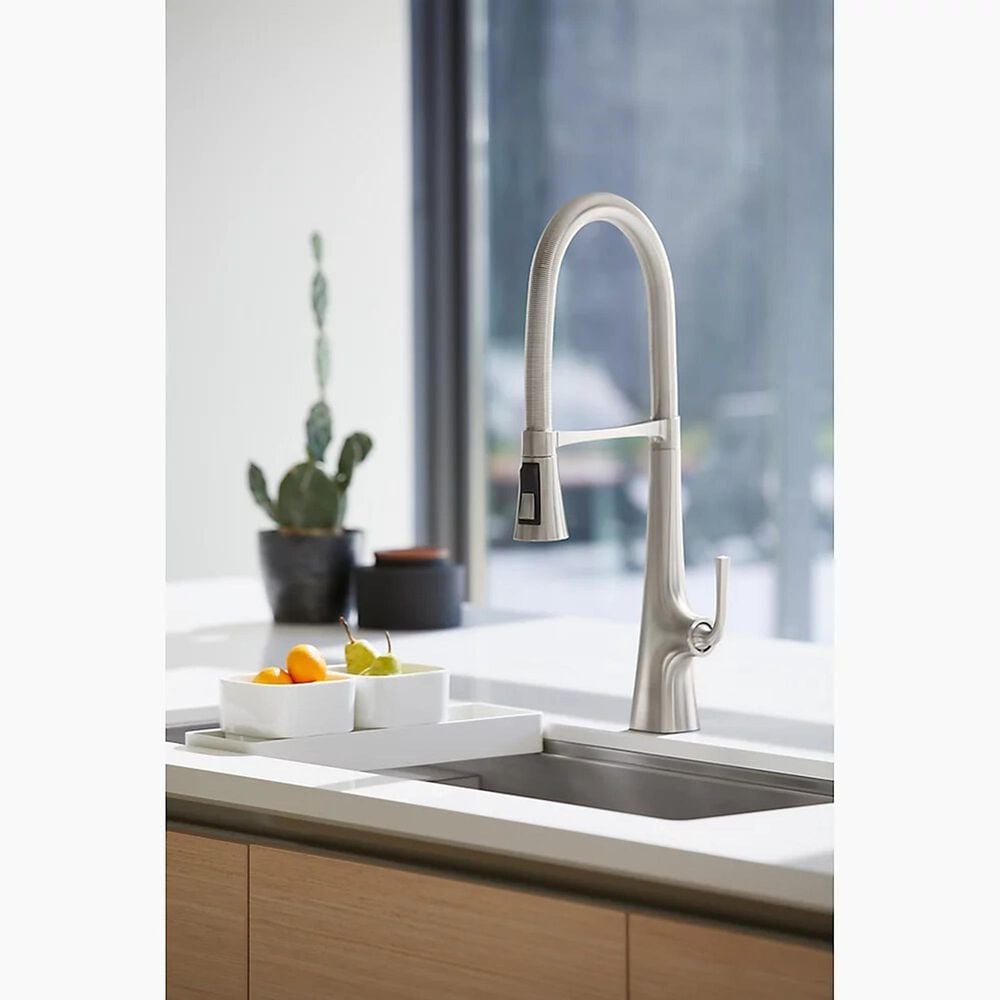 Kohler Graze Semi-Professional Pull-Down Kitchen Sink Faucet in Vibrant Stainless, , large