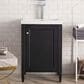 James Martin Vanities Britannia 24" Single Bathroom Vanity in Black Onyx with 3.5 cm White Glossy Resin Top and Rectangular Sink, , large