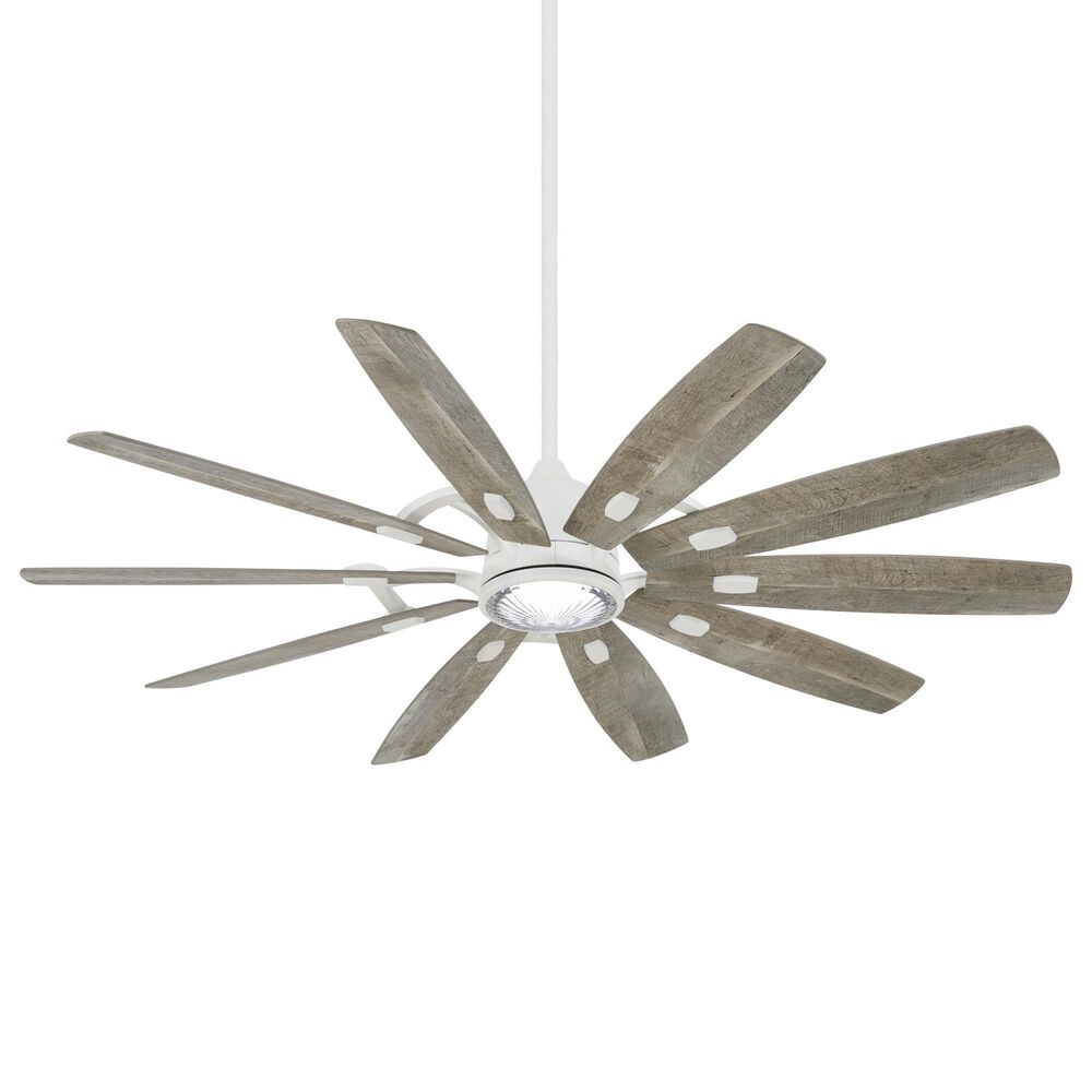 Minka-Aire Barn 65" Ceiling Fan with LED Light in Flat White, , large