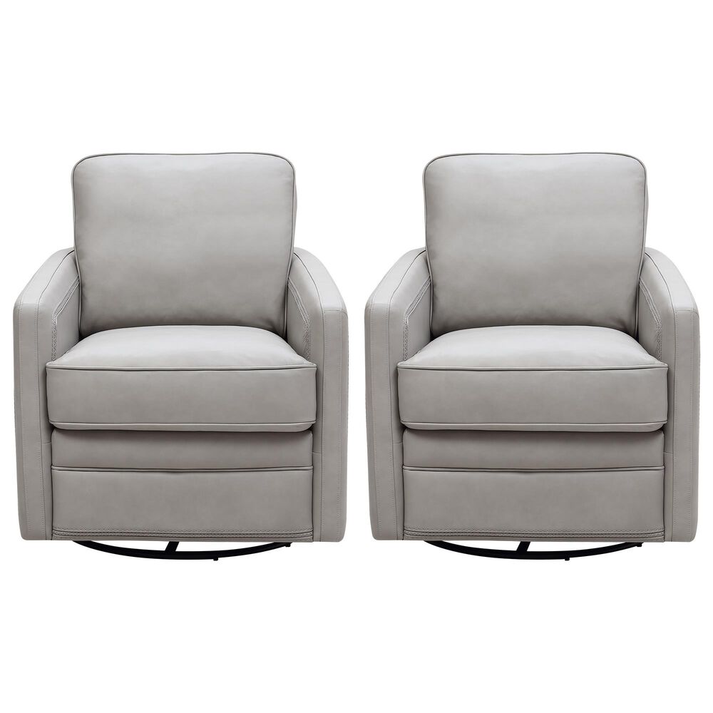 Italiano Furniture Turner Leather Swivel Glider in Stone (Set of 2), , large