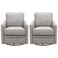 Italiano Furniture Turner Leather Swivel Glider in Stone (Set of 2), , large