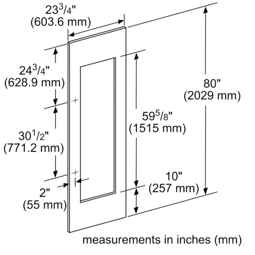 Thermador 24&quot; Panel Frame Flat Door in Stainless Steel, , large