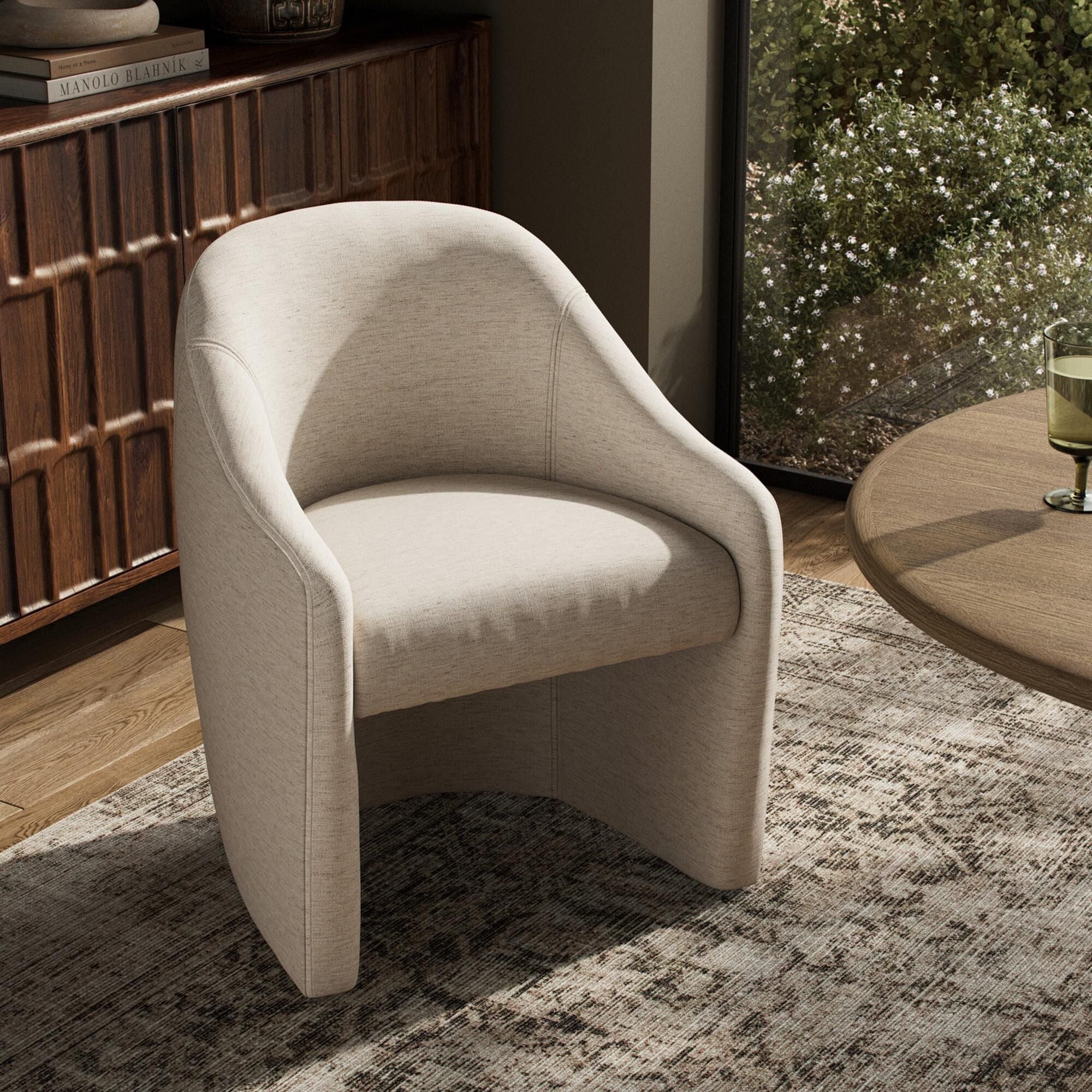 Four Hands Levi Arm Chair in Crypton Nomad Snow