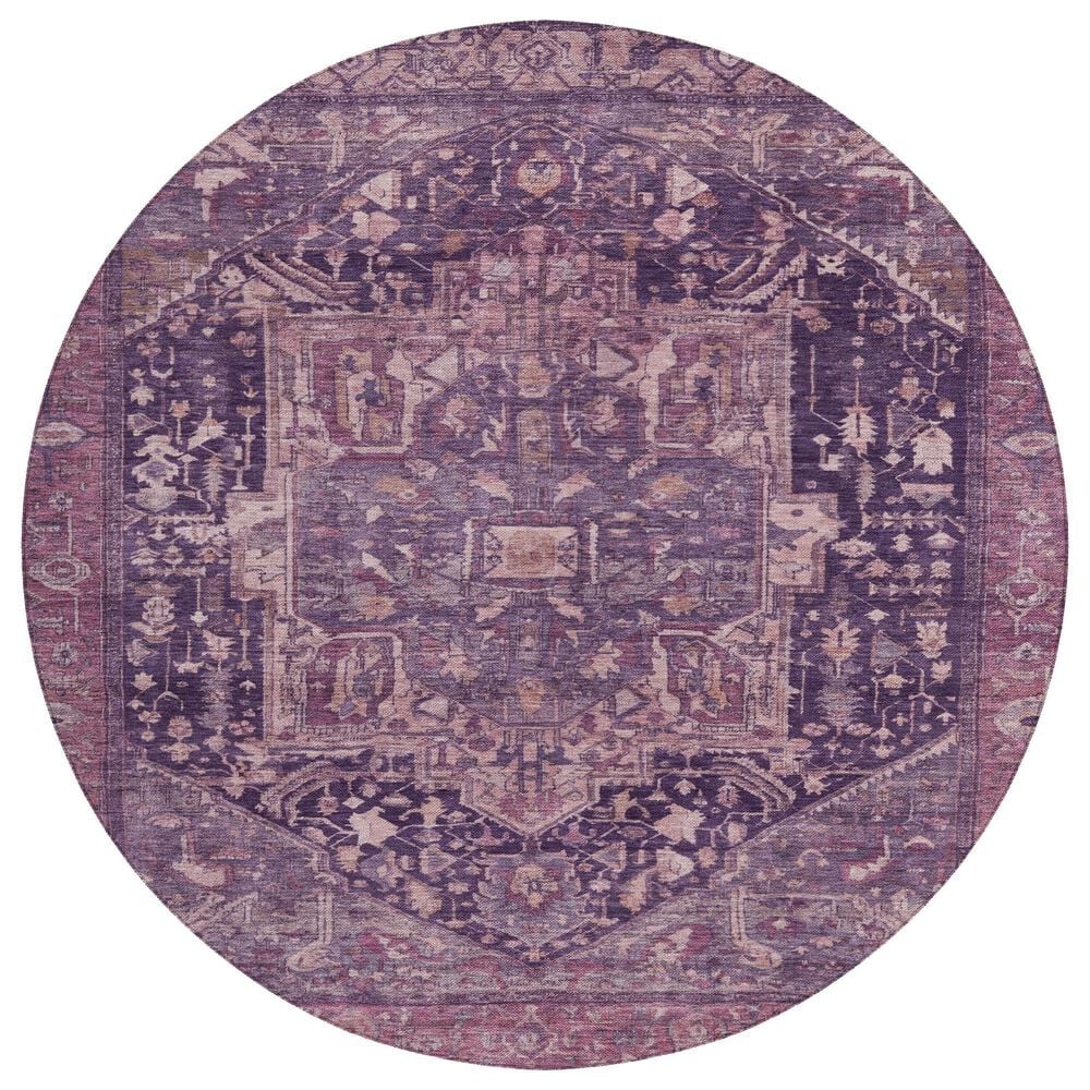 Dalyn Rug Company Solace SL14 8" Round Eggplant Area Rug, , large