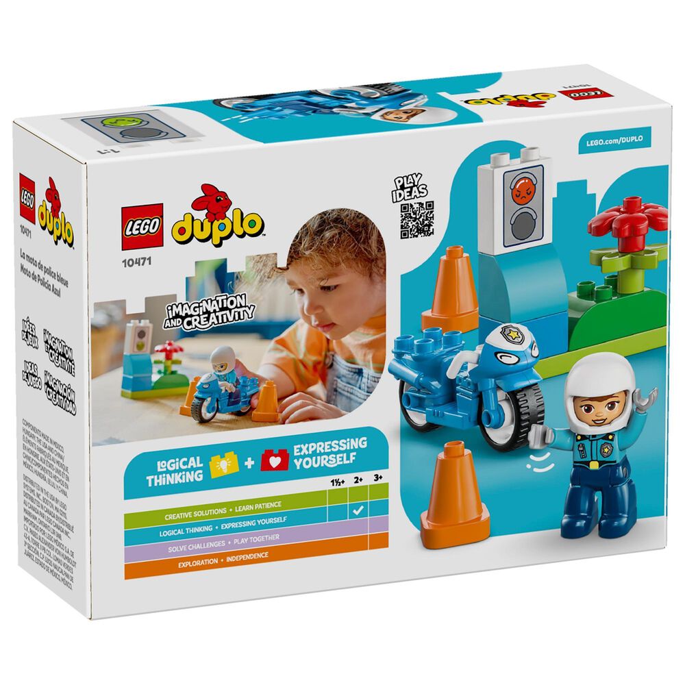 LEGO Duplo Town Police Motorcycle Building Set, , large