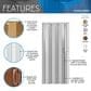Rta Products Llc Studio 48" PVC Foldable Accordion Doors in Grey, , large