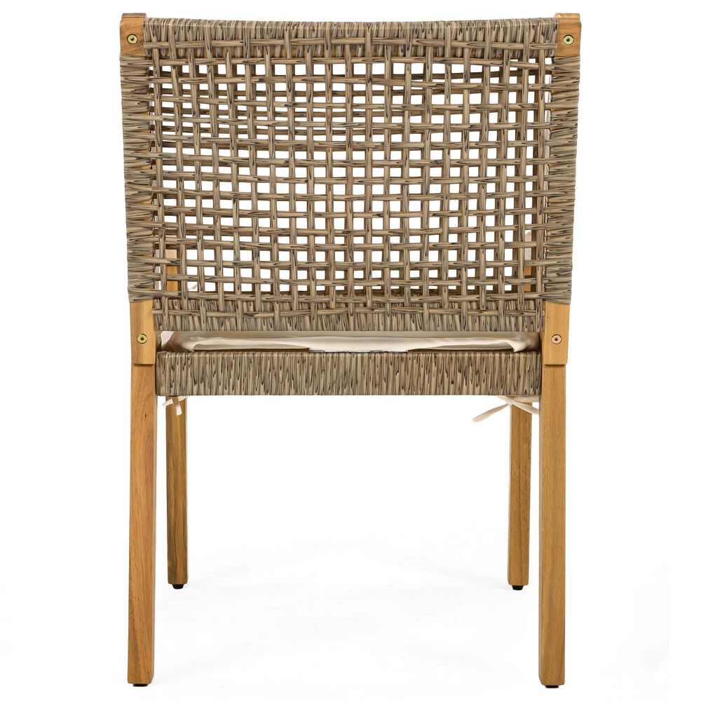 Hearth and Haven 7-Piece Outdoor Rectangular Dining Set with Cream Cushion in Teak, , large