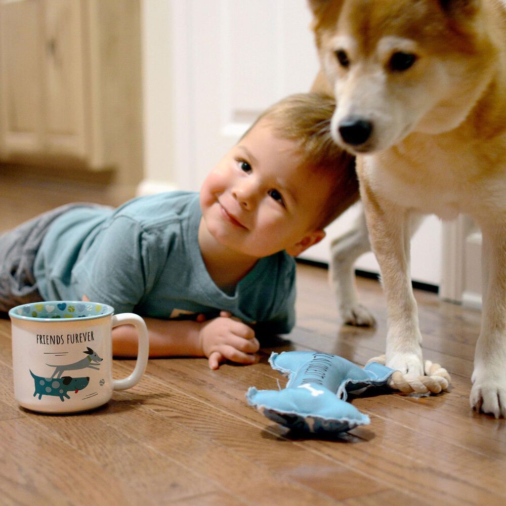 Pavilion Friends Furever 18 Oz Mug in White and Blue, , large