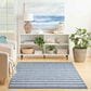 Nourison Positano POS03 Navy and Ivory 7" x 10" Indoor/Outdoor Area Rug, , large