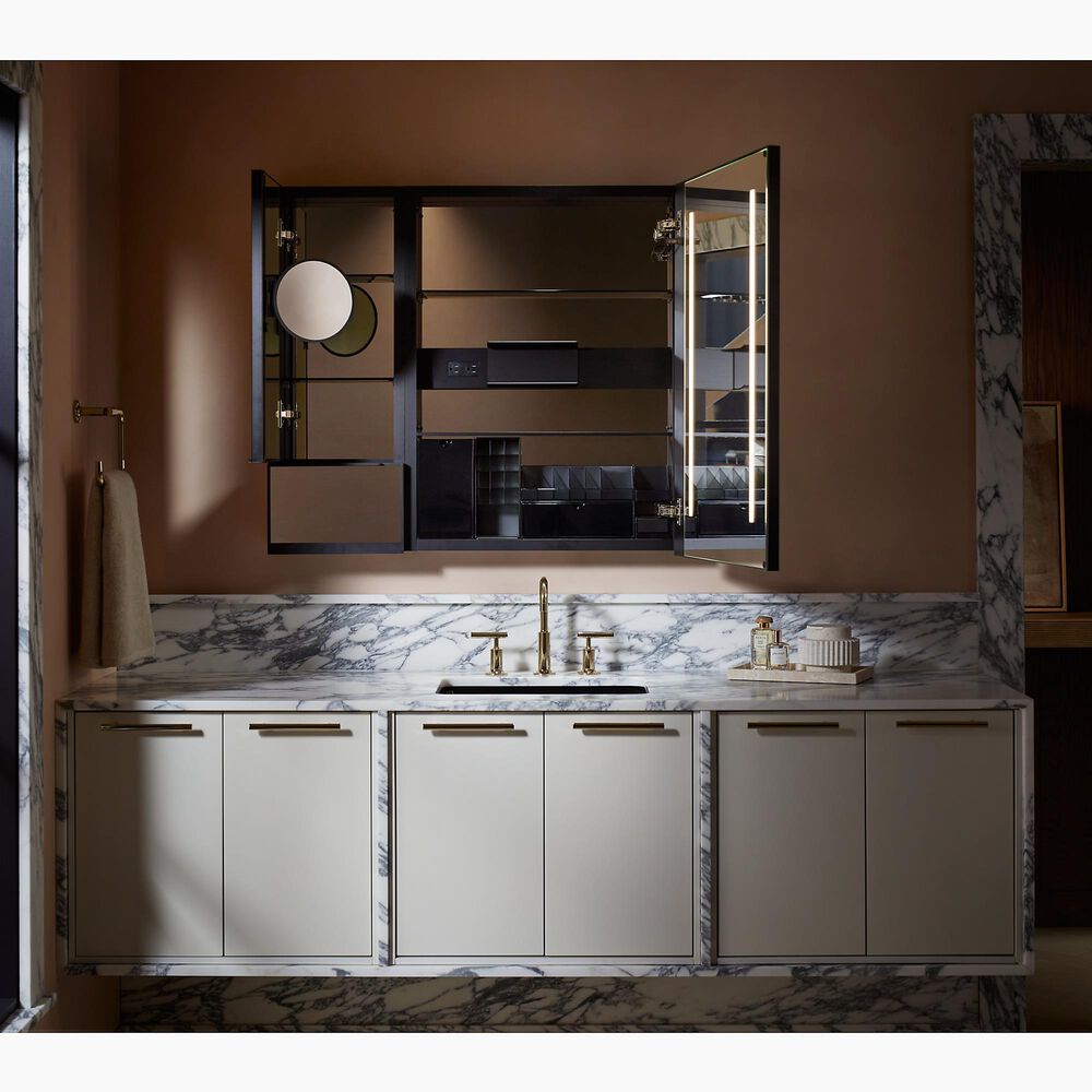 Kohler Collage 24" x 32" Right-hinged Lighted Medicine Cabinet in Aluminum, , large