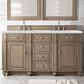 James Martin Vanities Bristol 60" Double Bathroom Vanity in Whitewashed Walnut with 3 cm Ethereal Noctis Quartz Top and Rectangular Sinks, , large