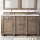 James Martin Vanities Bristol 60" Double Bathroom Vanity in Whitewashed Walnut with 3 cm Ethereal Noctis Quartz Top and Rectangular Sinks, , large