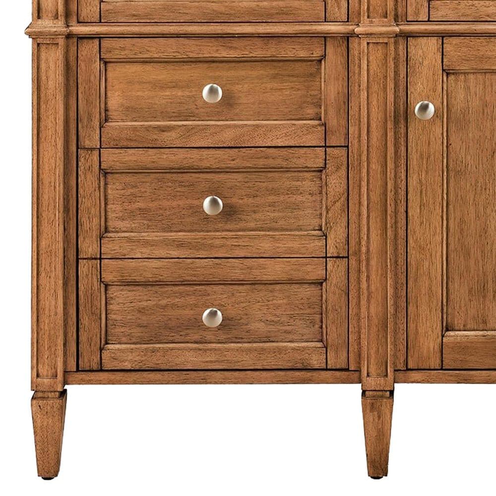 James Martin Vanities Brittany 60" Single Bathroom Vanity in Saddle Brown with 3 cm Eternal Jasmine Pearl Silestone Top, Rectangular Sink and FreePower Wireless Charger, , large