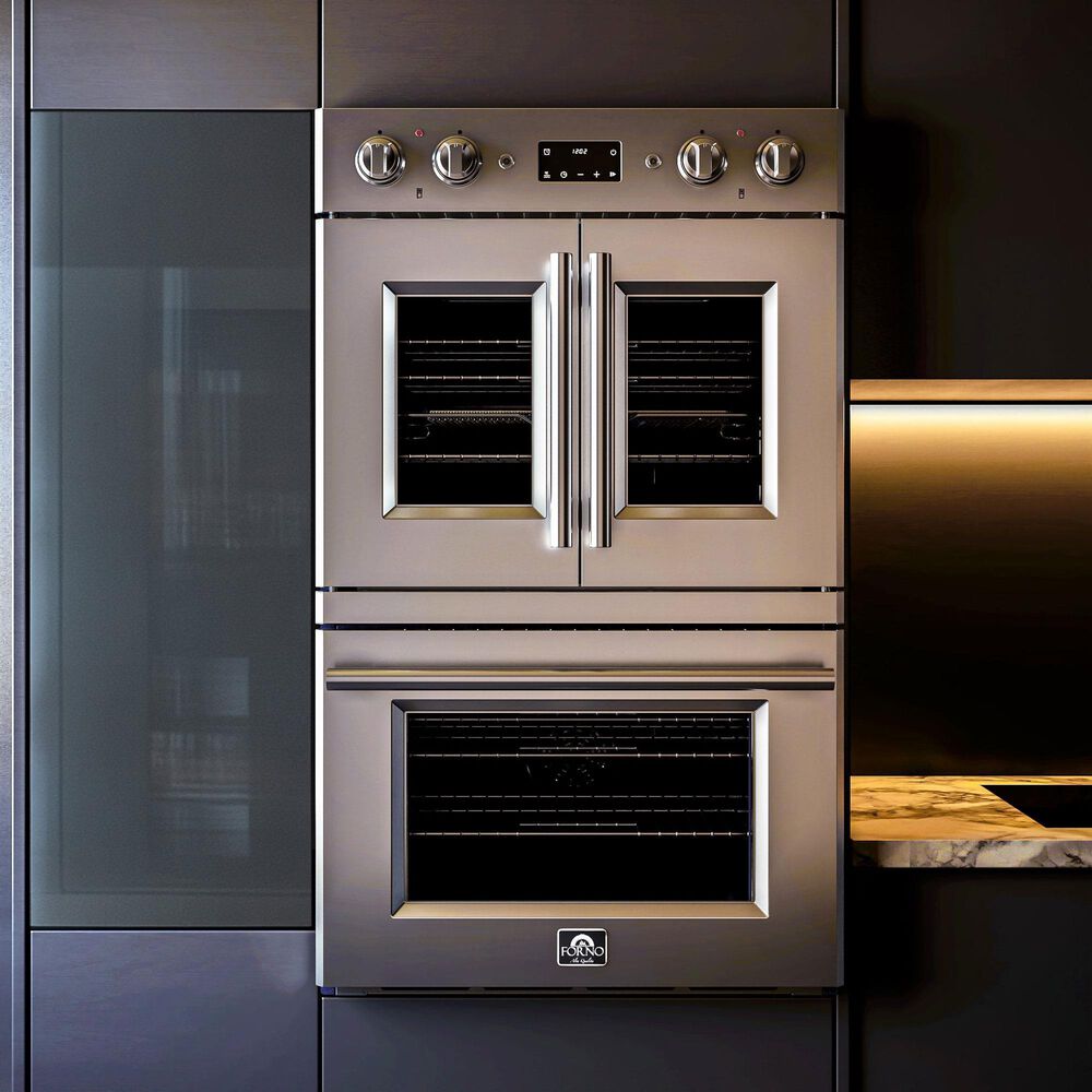 Forno Gallico 30" Double Electric Wall Oven with French Door in Stainless Steel, , large