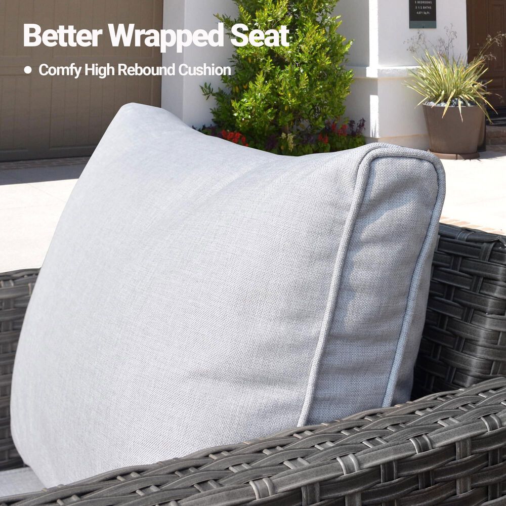 HOMLUX 7-Piece Rattan Sectional Set in Gray, , large