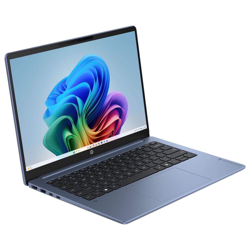 HP OmniBook 3 14" Next Gen AI Laptop | Snapdragon X X1-26-100 - 16GB RAM - Qualcomm Adreno GPU Graphics - 512GB SSD in Blue, , large