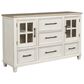 Ashley Shaybrock 5-Drawer Dresser in Antiqued White and Brown, , large