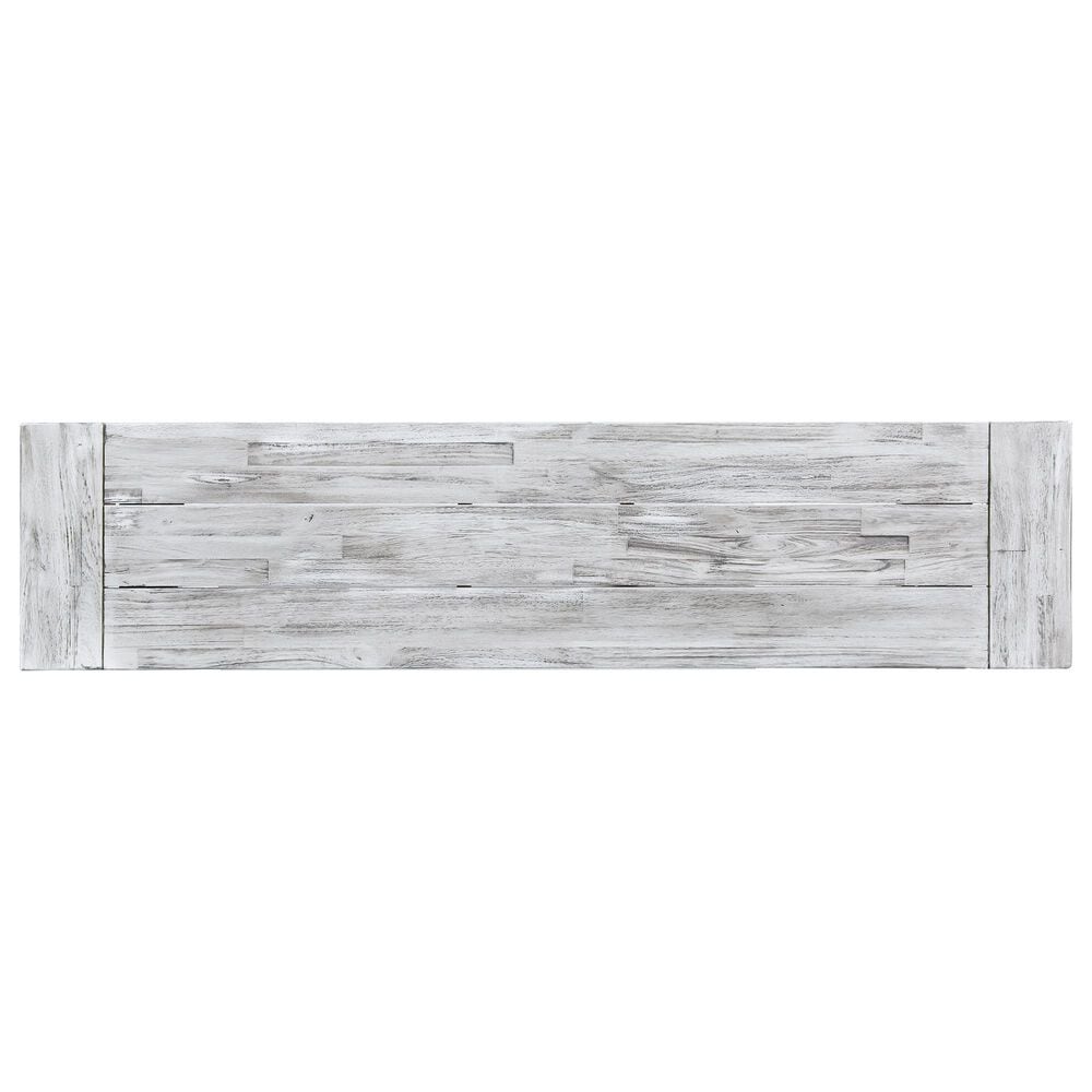Hearth and Haven 63&quot; Dining Bench in Light Grey Sandblast and Black Rustic, , large