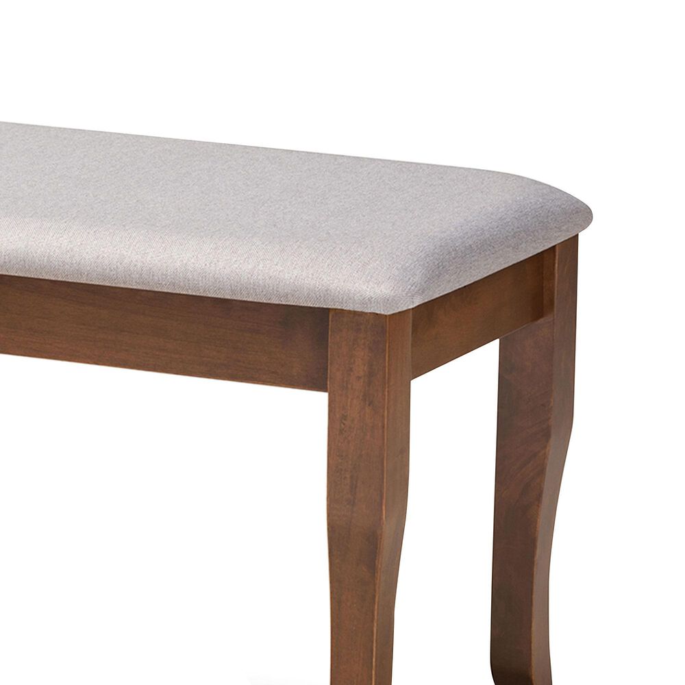 Baxton Studio Cornelie Dining Bench in Walnut Brown, , large