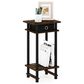 HOMLUX Turn-N-Tube Tall End Table in Amber Pine and Black, , large