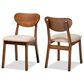 Baxton Studio Damara Side Chair with Sand Cushion in Walnut Brown (Set of 2), , large